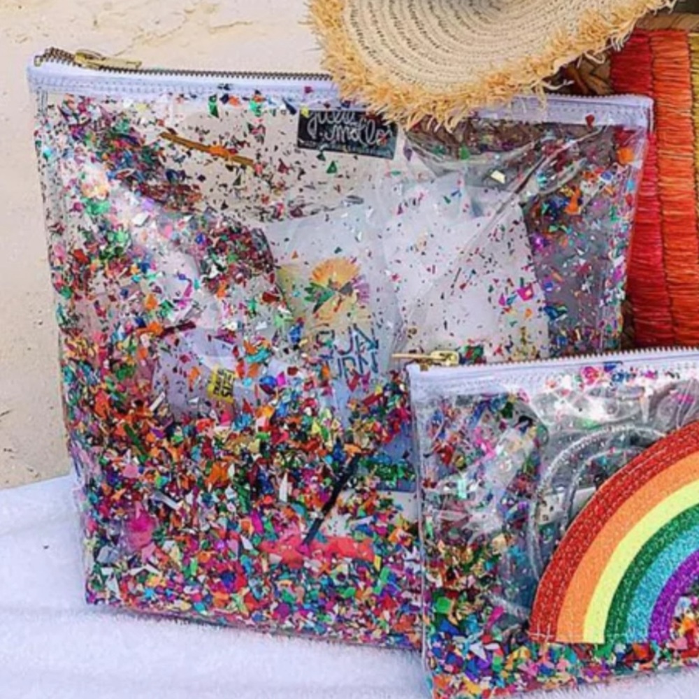 Large Julie Mollo Clear Confetti Travel Bag